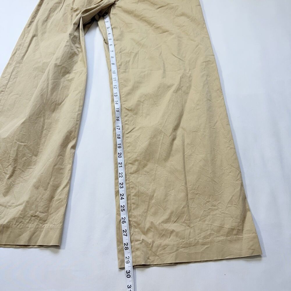 Aritzia Amherst Pant Chino Tan Sz 10 Low Rise Wide Leg Minimalist Old Money Luxe - Picture 6 of 13